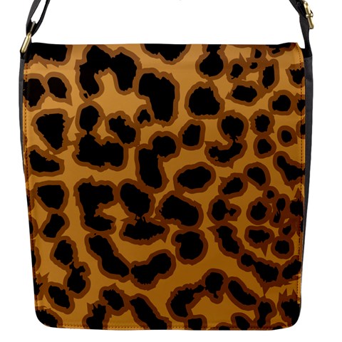 Leopard Print Spots Flap Closure Messenger Bag (S) from ArtsNow.com Front