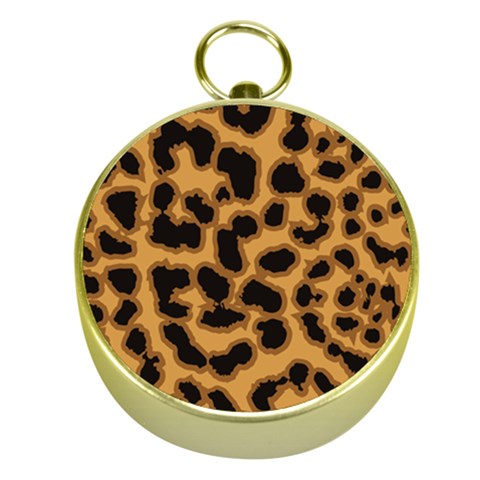 Leopard Print Spots Gold Compass from ArtsNow.com Front