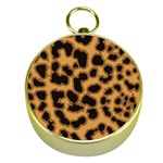 Leopard Print Spots Gold Compass