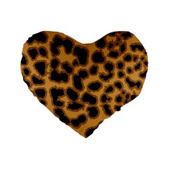 Leopard Print Spots Standard 16  Premium Flano Heart Shape Cushion  from ArtsNow.com Front