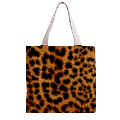 Leopard Print Spots Zipper Grocery Tote Bag from ArtsNow.com Front