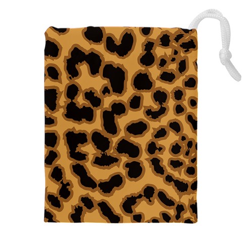 Leopard Print Spots Drawstring Pouch (4XL) from ArtsNow.com Front