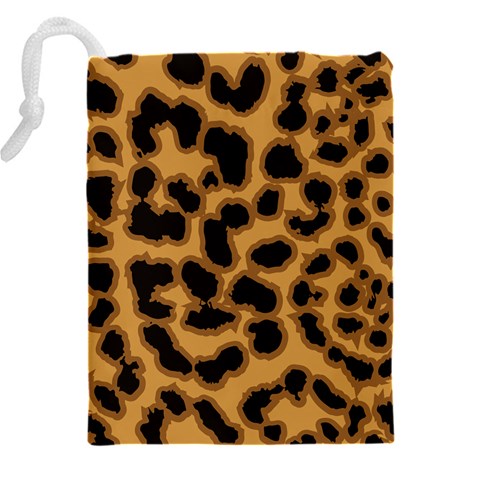 Leopard Print Spots Drawstring Pouch (5XL) from ArtsNow.com Back