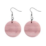 Pink Wood Mini Button Earrings