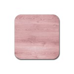 Pink Wood Rubber Coaster (Square)