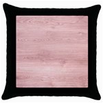 Pink Wood Throw Pillow Case (Black)