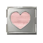 Pink Wood Mega Link Heart Italian Charm (18mm)