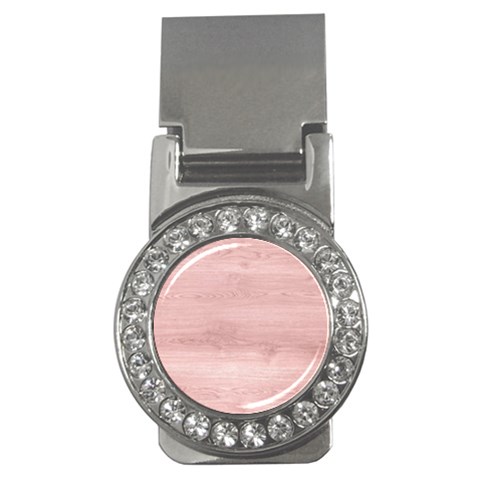 Pink Wood Money Clip (CZ) from ArtsNow.com Front