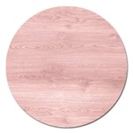 Pink Wood Magnet 5  (Round)