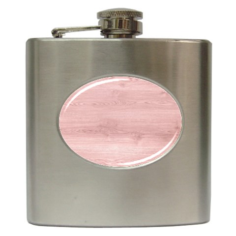 Pink Wood Hip Flask (6 oz) from ArtsNow.com Front