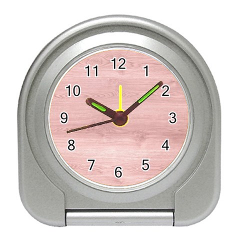 Pink Wood Travel Alarm Clock from ArtsNow.com Front