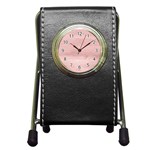 Pink Wood Pen Holder Desk Clock