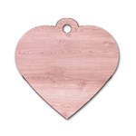 Pink Wood Dog Tag Heart (One Side)