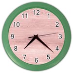 Pink Wood Color Wall Clock