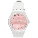 Pink Wood Round Plastic Sport Watch (M)