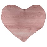 Pink Wood Large 19  Premium Heart Shape Cushion