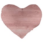 Pink Wood Large 19  Premium Flano Heart Shape Cushion