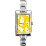 Yellow Banana Leaves Rectangle Italian Charm Watch