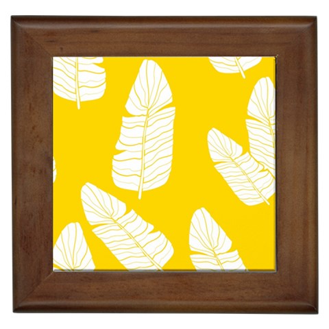 Yellow Banana Leaves Framed Tile from ArtsNow.com Front