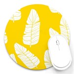 Yellow Banana Leaves Round Mousepad