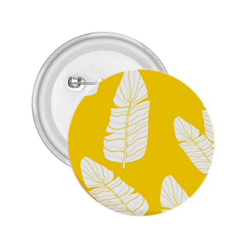 Yellow Banana Leaves 2.25  Button from ArtsNow.com Front