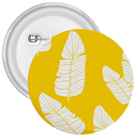 Yellow Banana Leaves 3  Button from ArtsNow.com Front