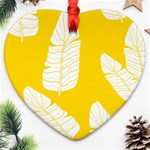 Yellow Banana Leaves Ornament (Heart)