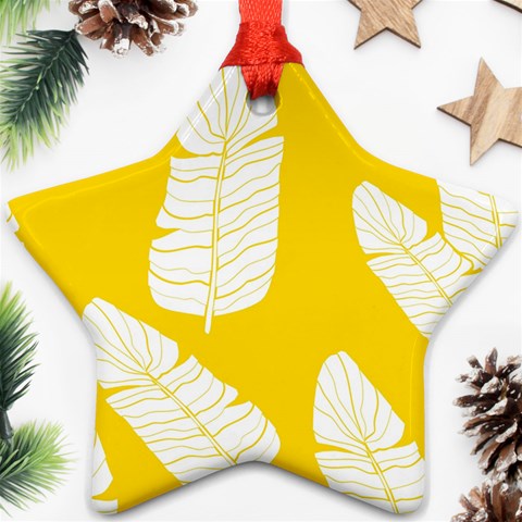 Yellow Banana Leaves Ornament (Star) from ArtsNow.com Front