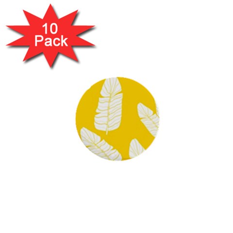 Yellow Banana Leaves 1  Mini Button (10 pack)  from ArtsNow.com Front