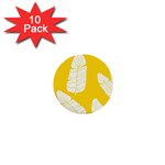 Yellow Banana Leaves 1  Mini Button (10 pack) 