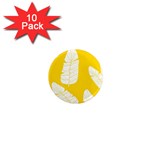 Yellow Banana Leaves 1  Mini Magnet (10 pack) 