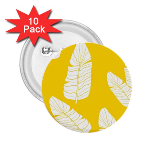 Yellow Banana Leaves 2.25  Button (10 pack) from ArtsNow.com Front