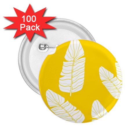 Yellow Banana Leaves 2.25  Button (100 pack) from ArtsNow.com Front