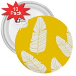 Yellow Banana Leaves 3  Button (10 pack)