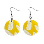 Yellow Banana Leaves Mini Button Earrings