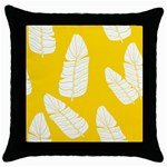 Yellow Banana Leaves Throw Pillow Case (Black)