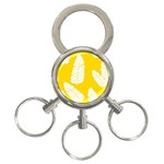 Yellow Banana Leaves 3-Ring Key Chain