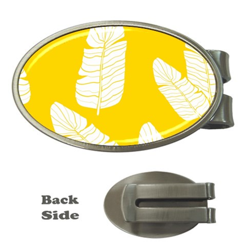 Yellow Banana Leaves Money Clip (Oval) from ArtsNow.com Front