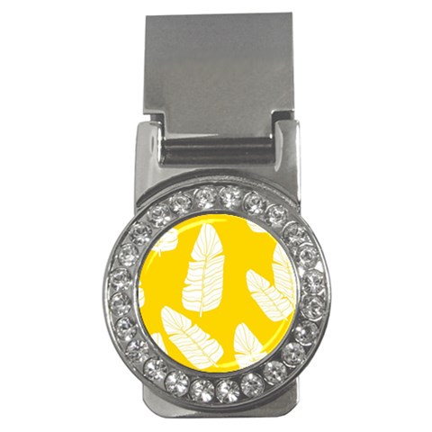 Yellow Banana Leaves Money Clip (CZ) from ArtsNow.com Front