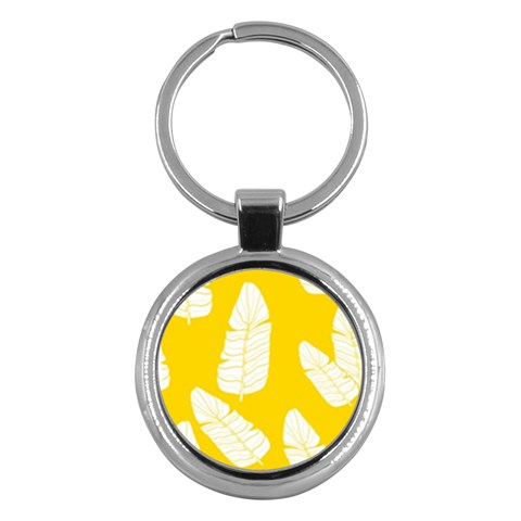 Yellow Banana Leaves Key Chain (Round) from ArtsNow.com Front