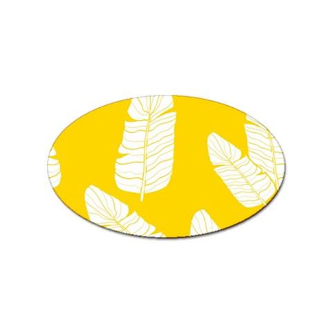 Yellow Banana Leaves Sticker (Oval) from ArtsNow.com Front