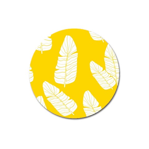 Yellow Banana Leaves Magnet 3  (Round) from ArtsNow.com Front