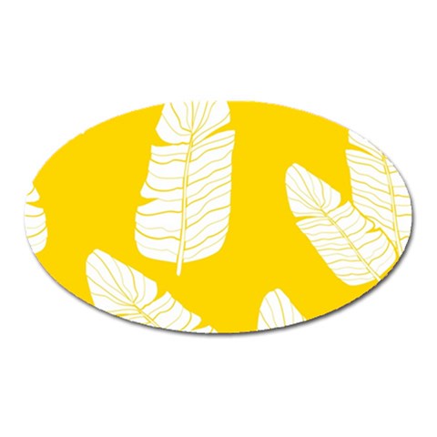 Yellow Banana Leaves Magnet (Oval) from ArtsNow.com Front