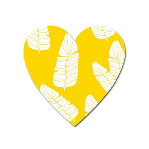 Yellow Banana Leaves Magnet (Heart) from ArtsNow.com Front