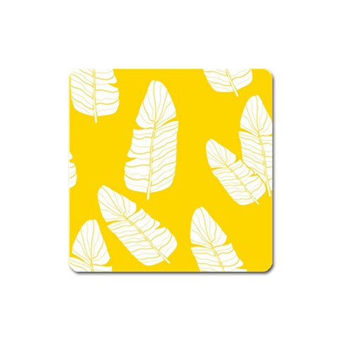 Yellow Banana Leaves Magnet (Square) from ArtsNow.com Front