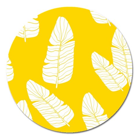 Yellow Banana Leaves Magnet 5  (Round) from ArtsNow.com Front