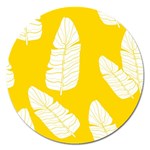 Yellow Banana Leaves Magnet 5  (Round)