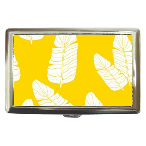 Yellow Banana Leaves Cigarette Money Case from ArtsNow.com Front