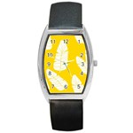 Yellow Banana Leaves Barrel Style Metal Watch