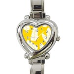 Yellow Banana Leaves Heart Italian Charm Watch